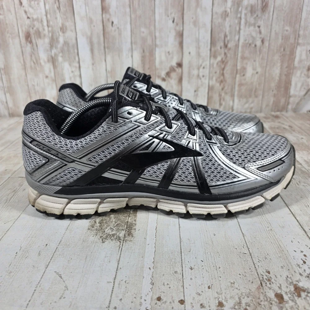 Brooks Adrenaline GTS 17 Mens Running Shoes Silver Black 1102411D033 Size 12 D